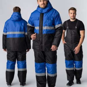 Костюм зимний Мегрес-2 СОП (тк.OxLine,90) п/к, васильковый/черный