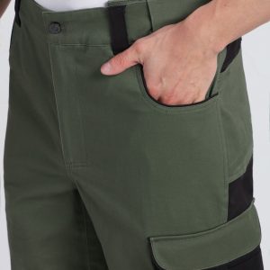 Брюки ProfLineLeader (тк.Хлопок/Спандекс,260), хаки/черный