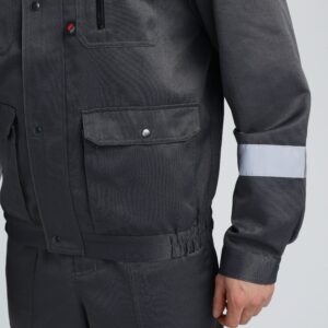 Костюм Нейч-2 СОП с капюшоном (тк.Смесовая,210) п/к, т.серый/св.серый