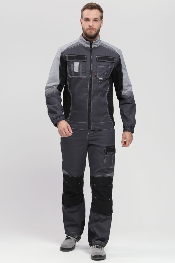 Костюм Вектрон-2 (тк.Смесовая,240) п/к, т.серый/св.серый/черный