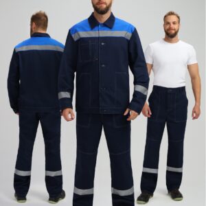 Костюм Лигор-1 СОП (тк.Саржа,250) брюки, т.синий/васильковый