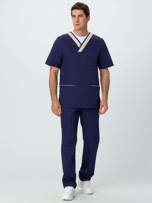 Костюм мужской MedLine Марк (тк.Смесовая,120), т.синий/бежевый
