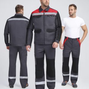 Костюм ProfLineBase-1 (тк.Твил,210) брюки, т.серый/черный/красный