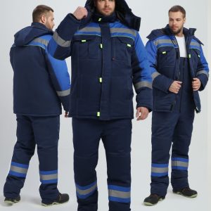Костюм зимний Бивек-2 СОП (тк.Смесовая,210) пк, т.синий/васильковый/лимонный