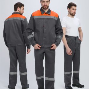 Костюм Лигор-1 СОП (тк.Смесовая,210) брюки, т.серый/оранжевый