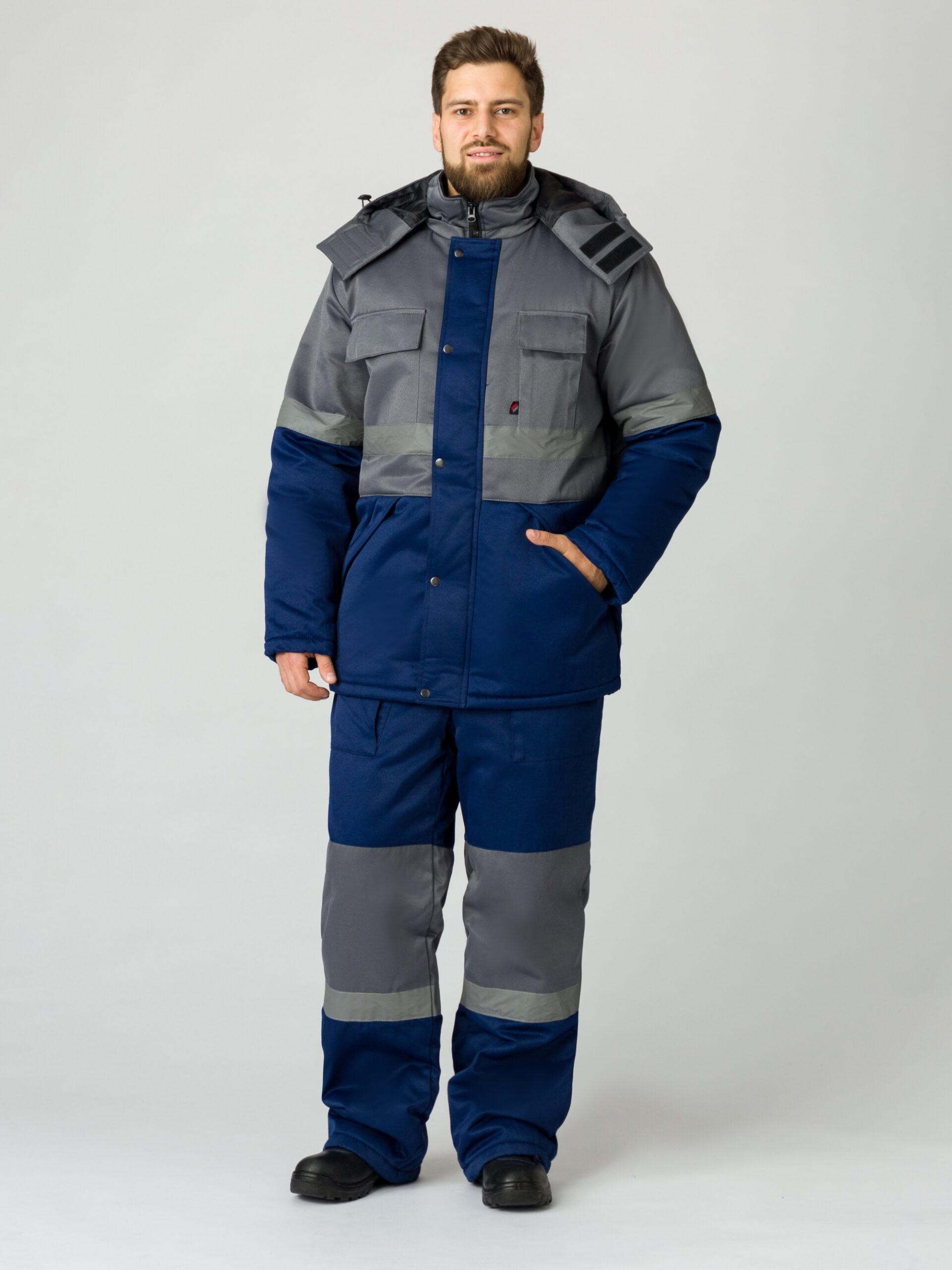 Костюм зимний Нордхард-2 СОП (тк.Смесовая,250) п/к, т.синий/серый