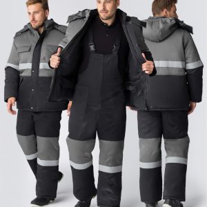 Костюм зимний Нордхард-2 СОП (тк.Смесовая,250) п/к, черный/серый