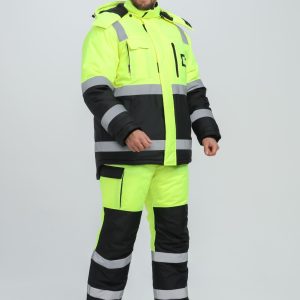 Костюм зимний сигнальный ProfLineSpecialist (тк.Оксфорд PU) брюки, желтый/черный