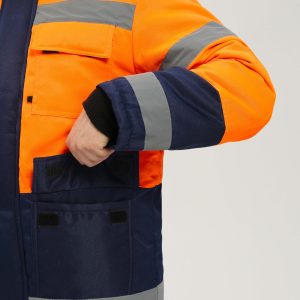 Костюм зимний сигнальный Яркон-2 СОП (тк.Смесовая,210) п/к, оранжевый/т.синий