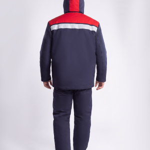 Костюм сварщика зимний 2кл.защиты (тк.Хлопок, 350), синий/красный (Кос053/14МСП)