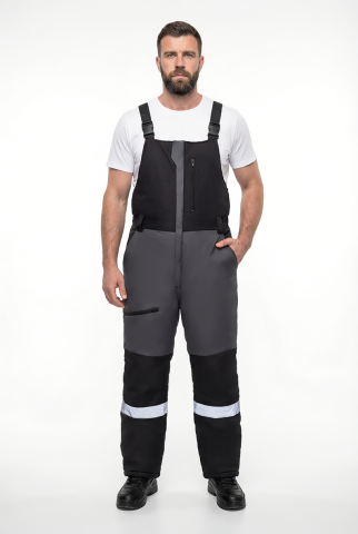 Полукомбинезон зимний ProfLineSpecialist (тк.Мембрана,180), серый/черный