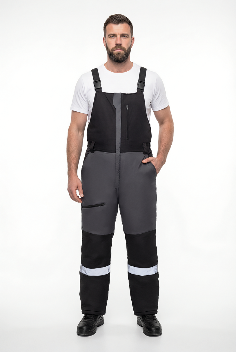Полукомбинезон зимний ProfLineSpecialist (тк.Мембрана,180), серый/черный